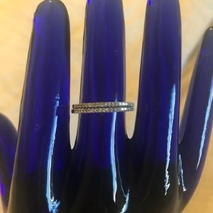 Sterling silver and Diamond pair of band rings